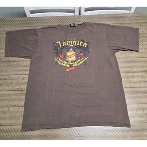 Vintage Caribbean Vacation Red Stripe Beer T-Shirt Brown 2XL Jamaica Lager...